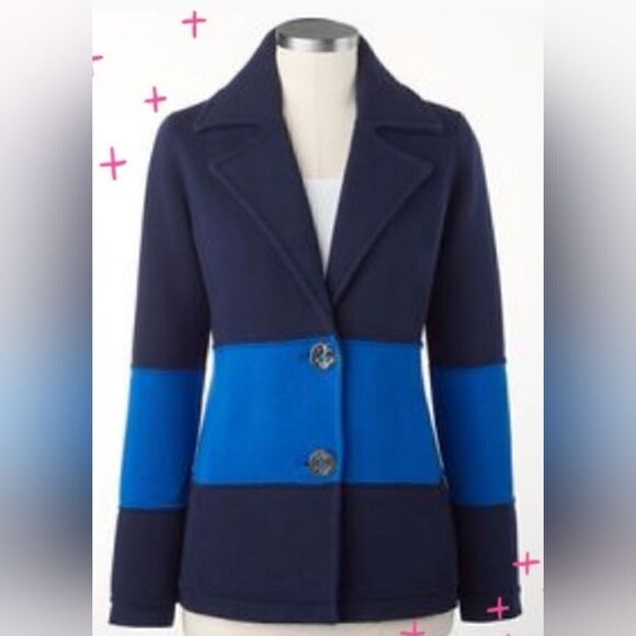 Coldwater Creek Size 1X colorblock sweater jacket - Picture 1 of 15